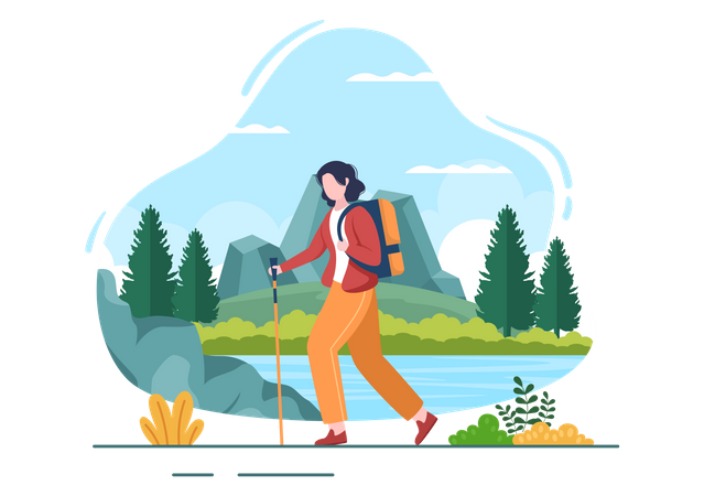 Female hiker  Illustration