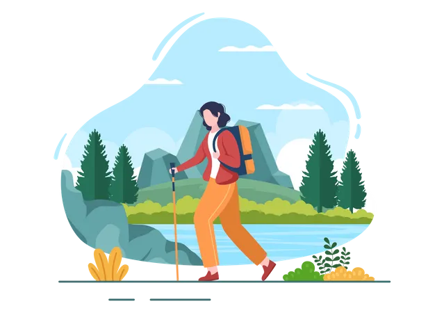 Female hiker  Illustration