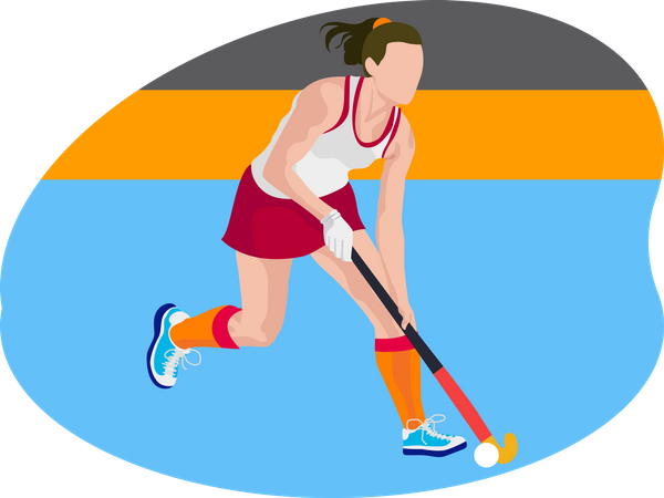 Female hockey player  Illustration