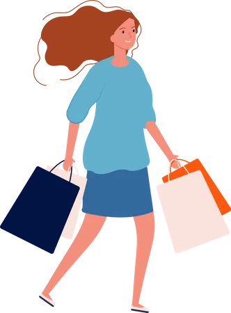 Female holding shopping bag Illustration