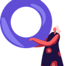 illustration female holding female symbol