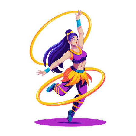 Female hoop dancer  Illustration