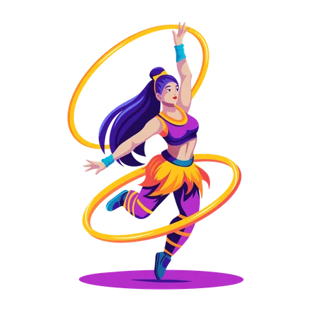 Female hoop dancer  Illustration