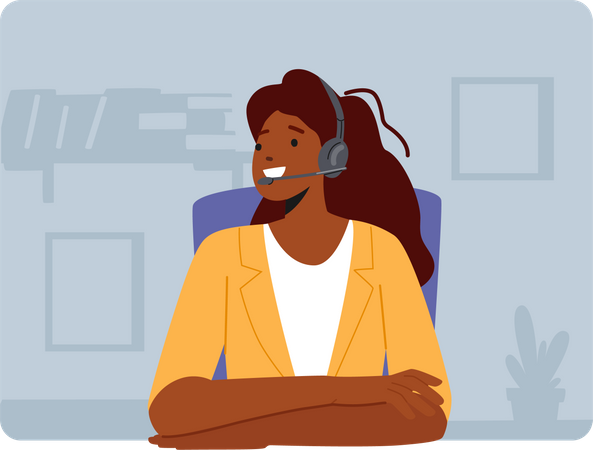 Female Hotline Consultant  Illustration