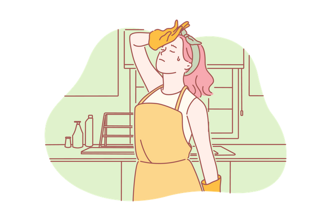 Female Housekeeper  Illustration