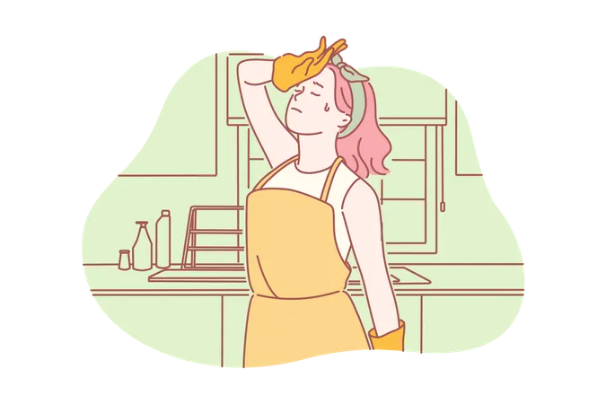 Female Housekeeper  Illustration