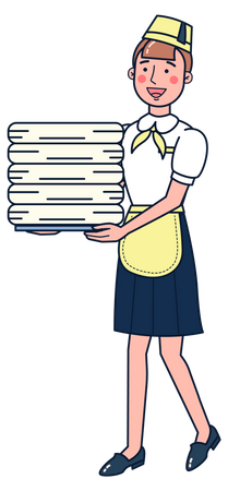 Female housekeeper working at hotel  Illustration