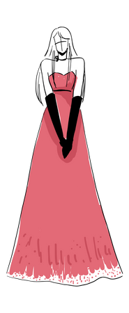 Female in designer clothes  Illustration