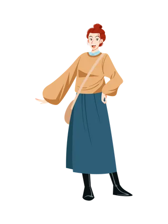 Female in designer clothes  Illustration