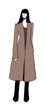 Female in stylish costume Illustration