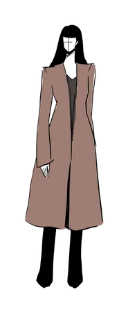 Female in stylish costume  Illustration
