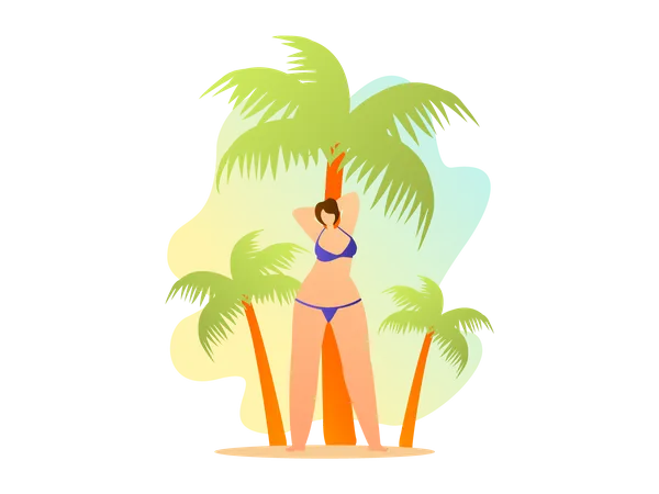 Female in swimsuit  Illustration