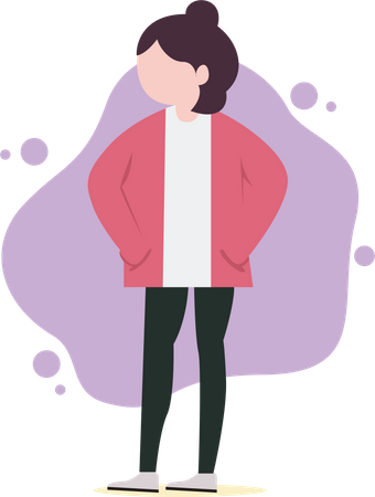 Female In Trend Clothes  Illustration