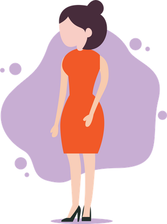Female In Trend Clothes  Illustration