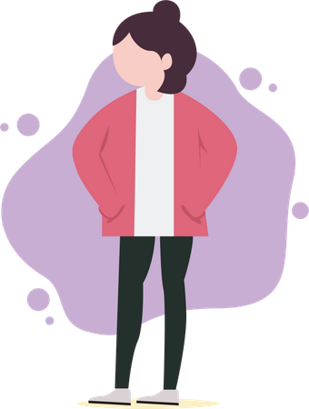 Female In Trend Clothes  Illustration