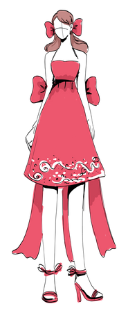 Female in trending clothe  Illustration