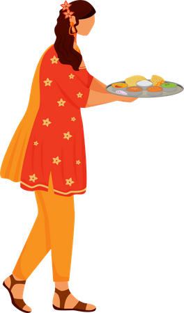 Female Indian wearing sari  Illustration