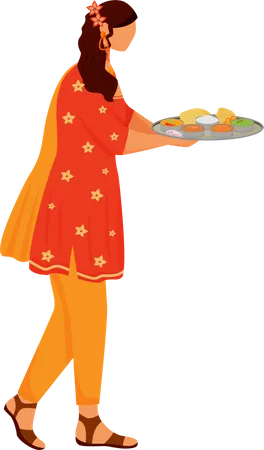 Female Indian wearing sari  Illustration