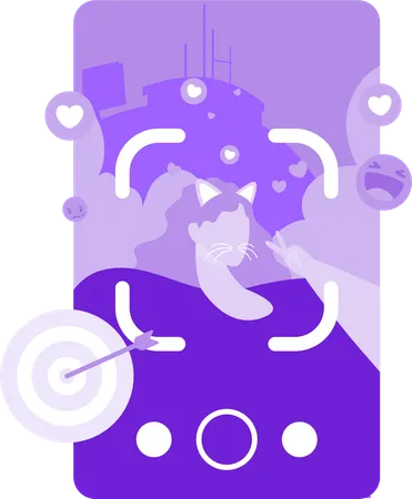 Female Influencer At Live On Social Media Site  Illustration