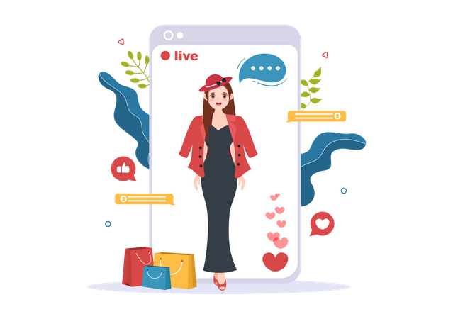 Female influencer blogger  Illustration