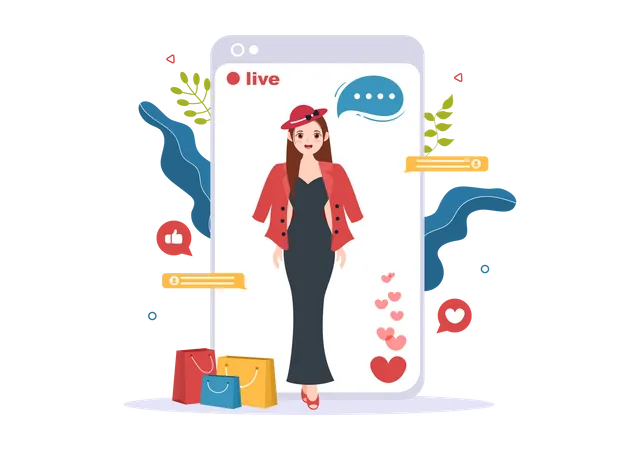 Female influencer blogger  Illustration