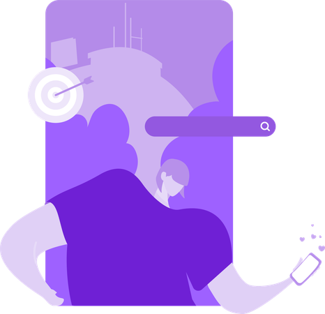 Female Influencer Hit Target  Illustration