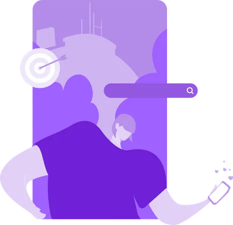 Female Influencer Hit Target  Illustration