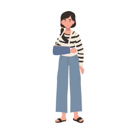 Female Injury With Broken Arm In Cast Healthcare And Medical Recovery  Illustration