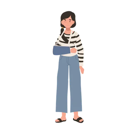 Female Injury With Broken Arm In Cast Healthcare And Medical Recovery  Illustration