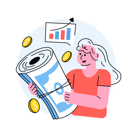 Female Investor  Illustration