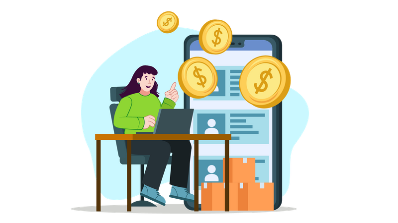 Female investor  Illustration