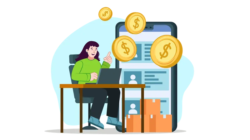 Female investor  Illustration