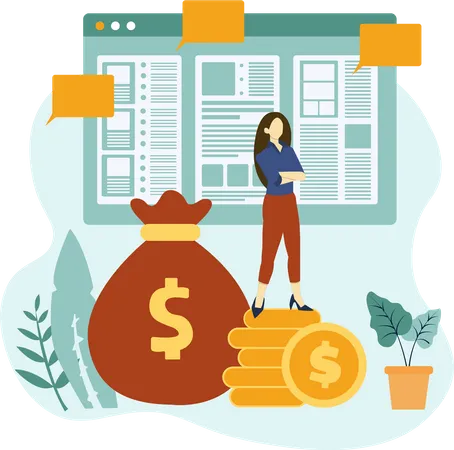 Female investor  Illustration