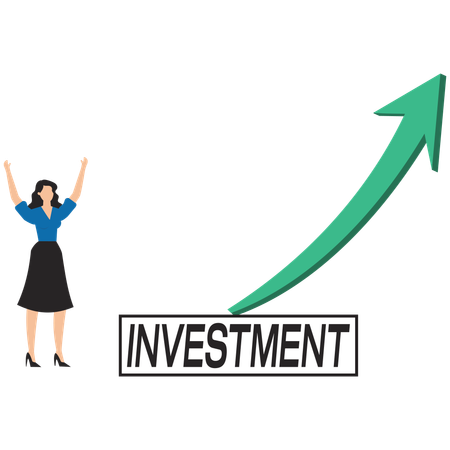 Female Investors successful in investments  Illustration