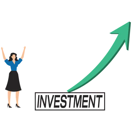 Female Investors successful in investments  Illustration