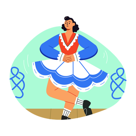 Female Irish dancer  Illustration