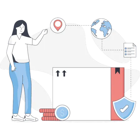 女性が品質をチェックしています  イラスト