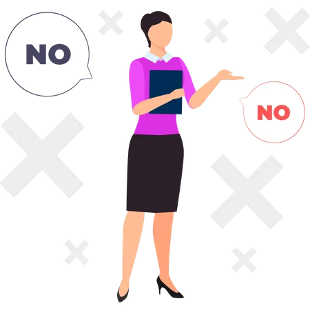 Female is explaining about no communication  Illustration