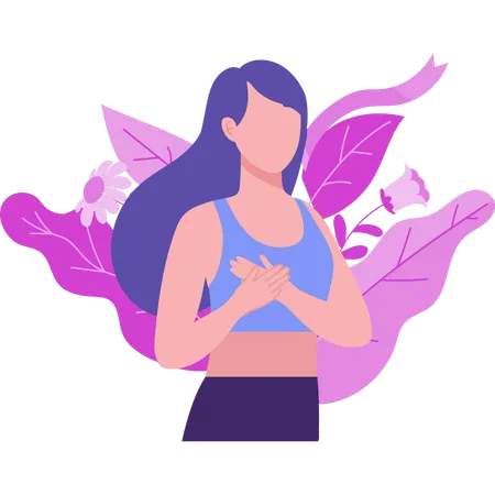 Female is feeling breast pain  Illustration