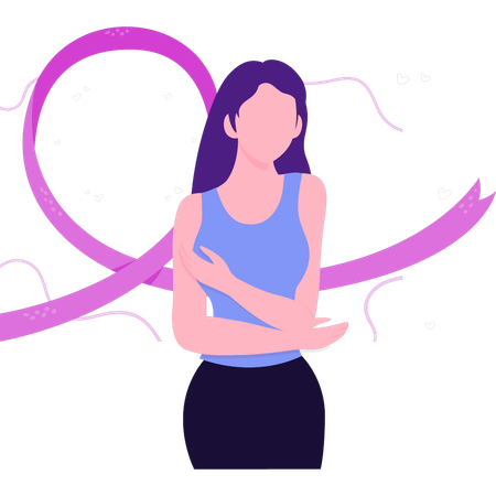 Female is feeling chest pain  Illustration