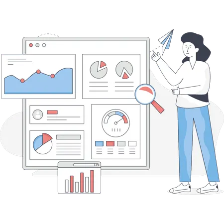 Female is monitoring performance  Illustration