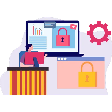 The Female Is Showing Account Security Strategy Illustration