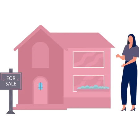 The Female Is Showing The House For Sale Illustration