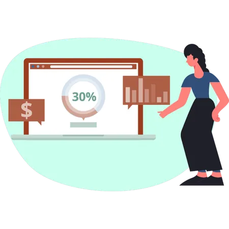 Female is watching credit score rating  Illustration