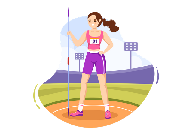 Female javelin thrower Illustration