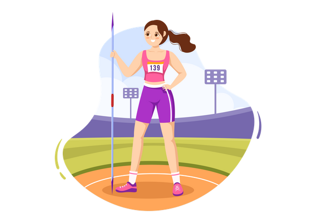 Female javelin thrower  Illustration