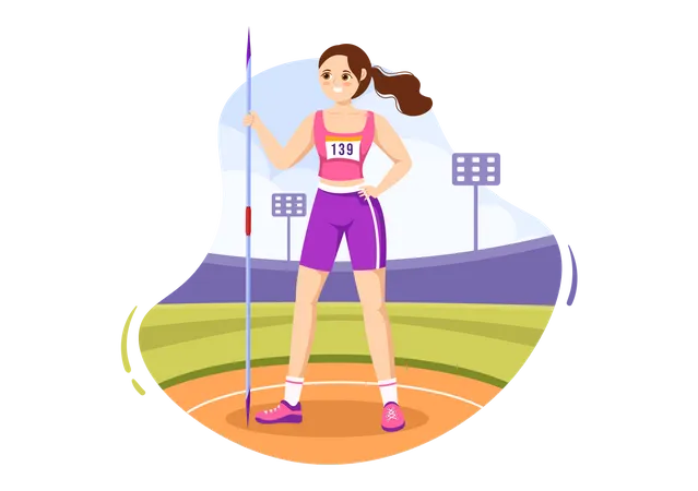 Female javelin thrower  Illustration