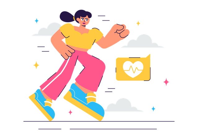 Female Jogging  Illustration
