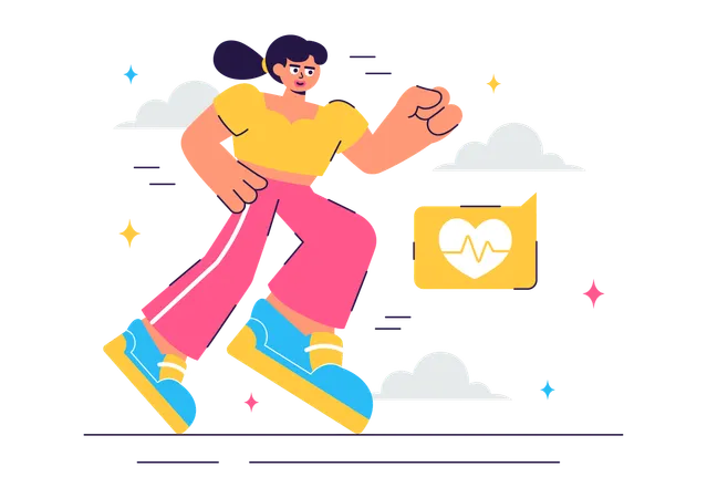 Female Jogging  Illustration