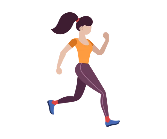 Female jogging slowly Illustration